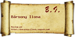 Bársony Ilona névjegykártya